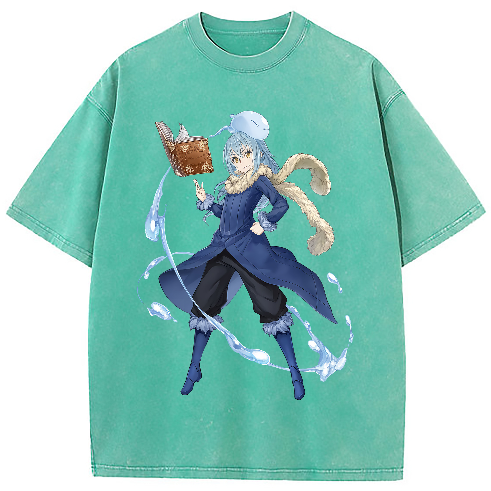 （画像用） 転スラ Regarding Reincarnated to Slime 綿100% ヴィンテージ風 半袖Tシャツ（フロントプリント）